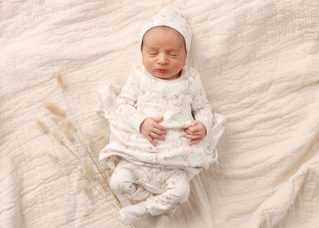 Printed bird set - Biege