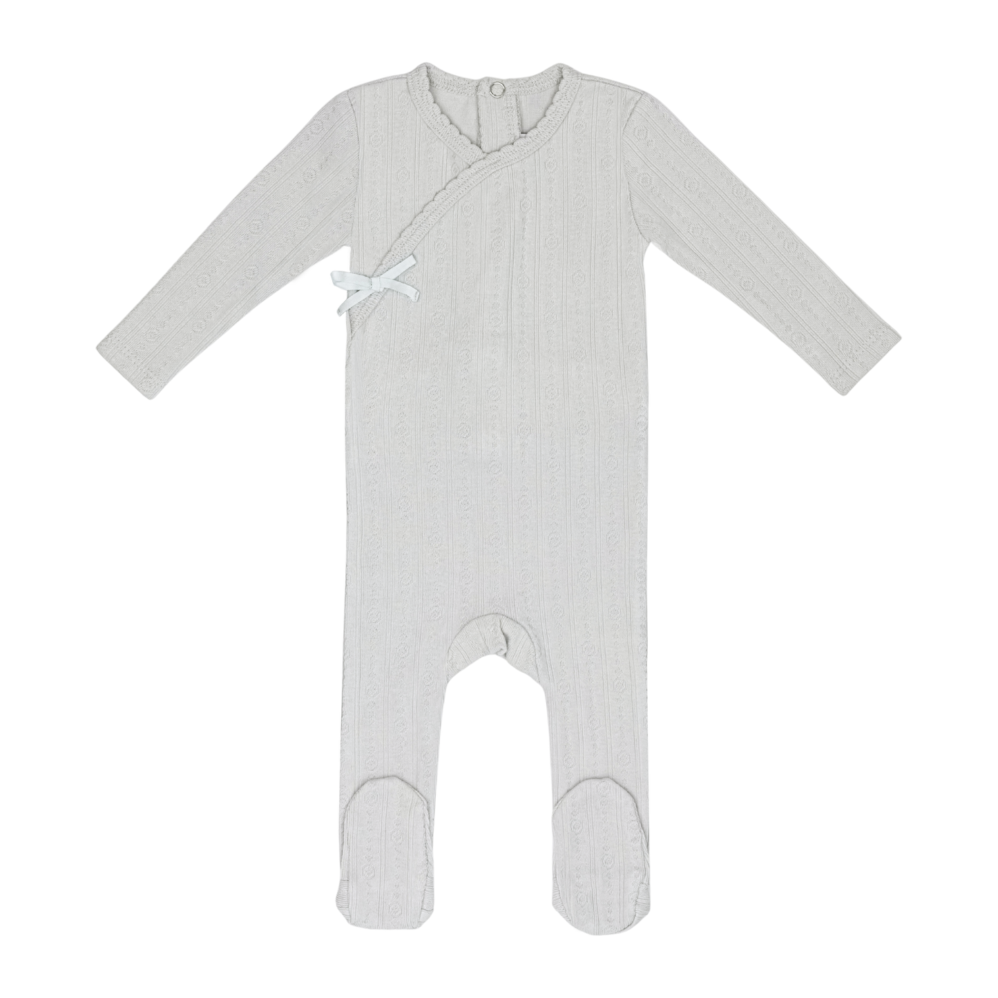 Sea Blue Circle Wrapover Pointelle Footie-Boys