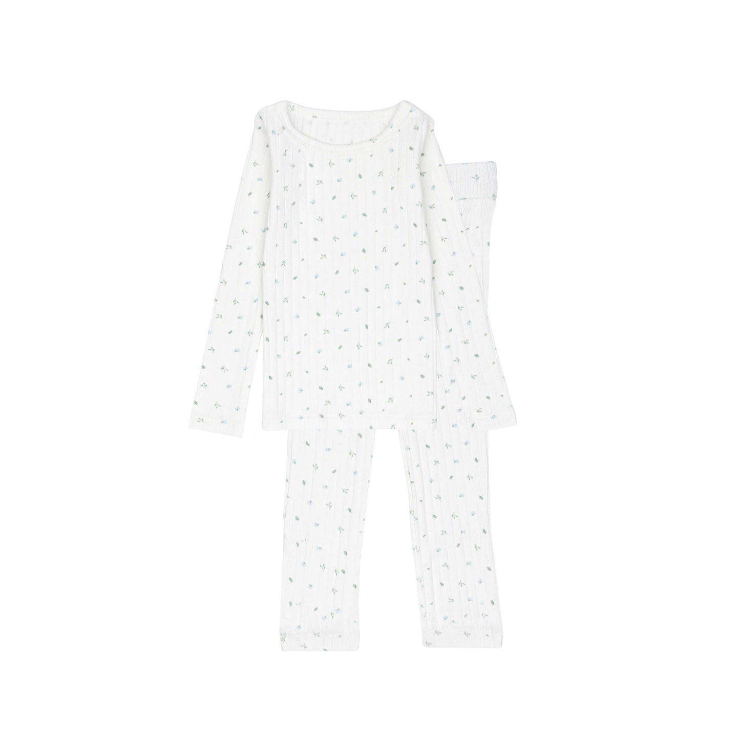 Ivory Petal Pointelle Floral Two Piece-Boys