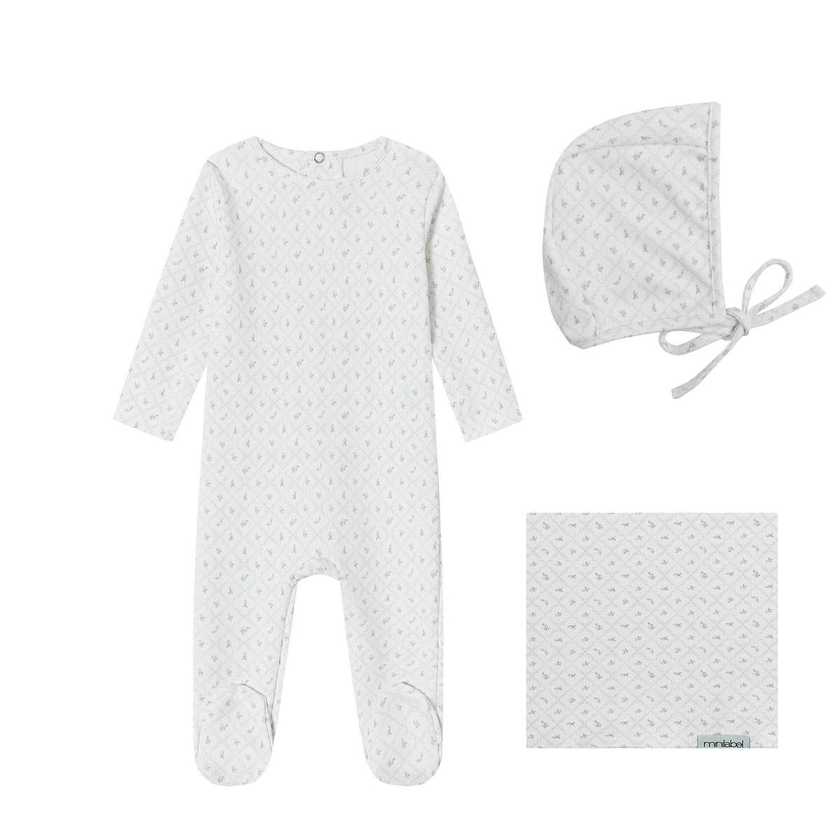 White Geometrical Printed Set - Boys