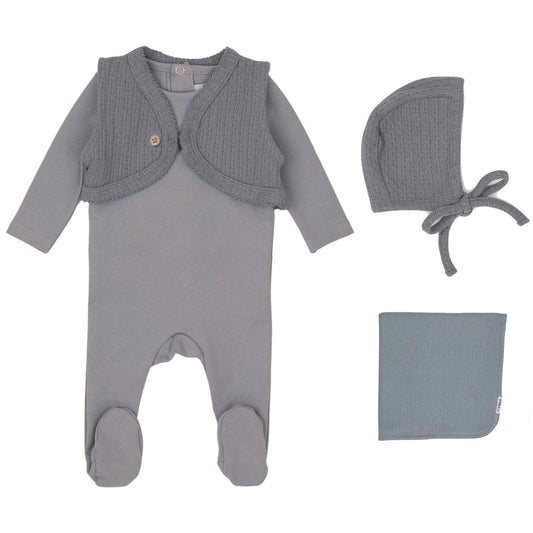 Blue Knit Vest- Full Set