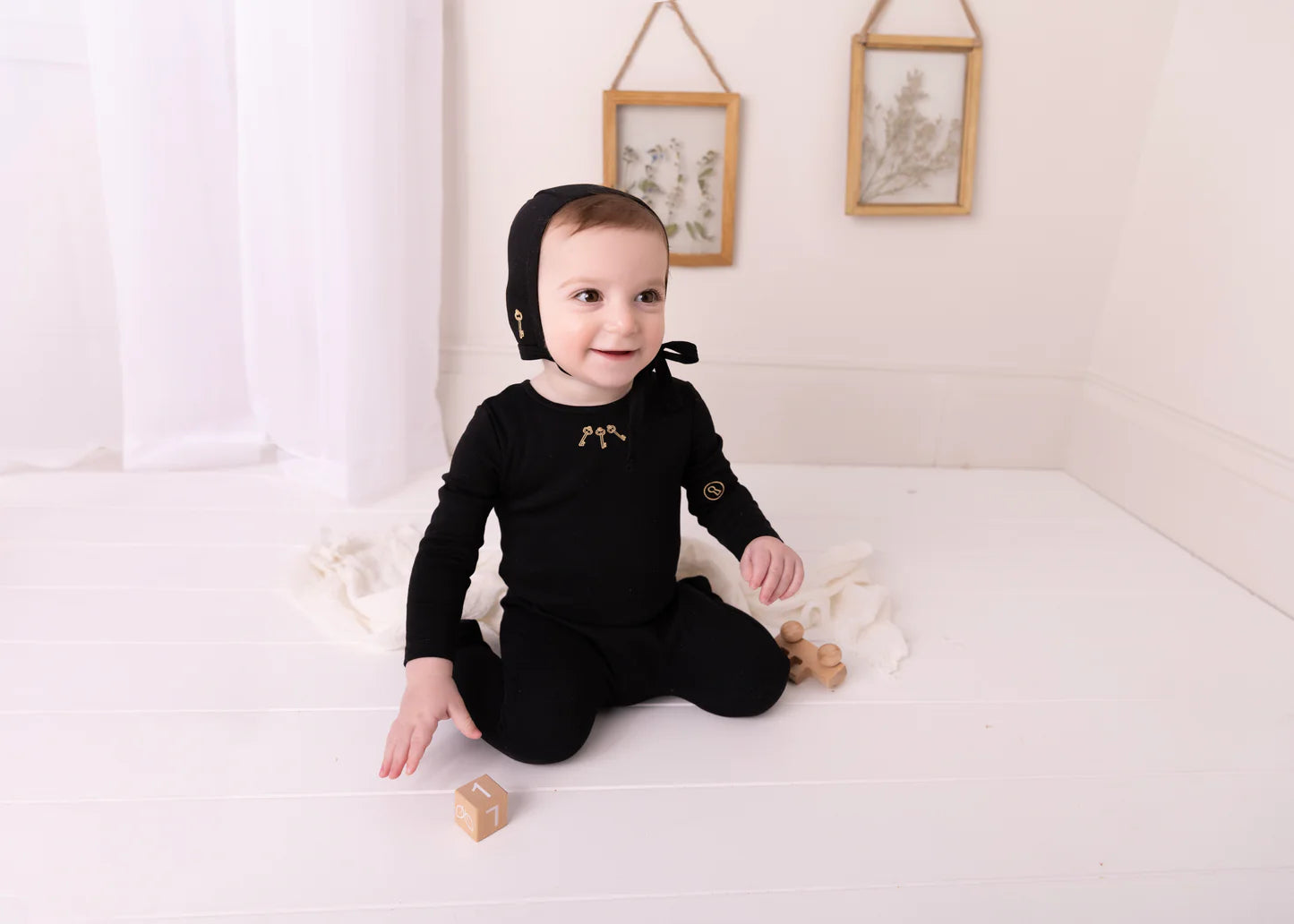 Mini Embroidered Keys Footie