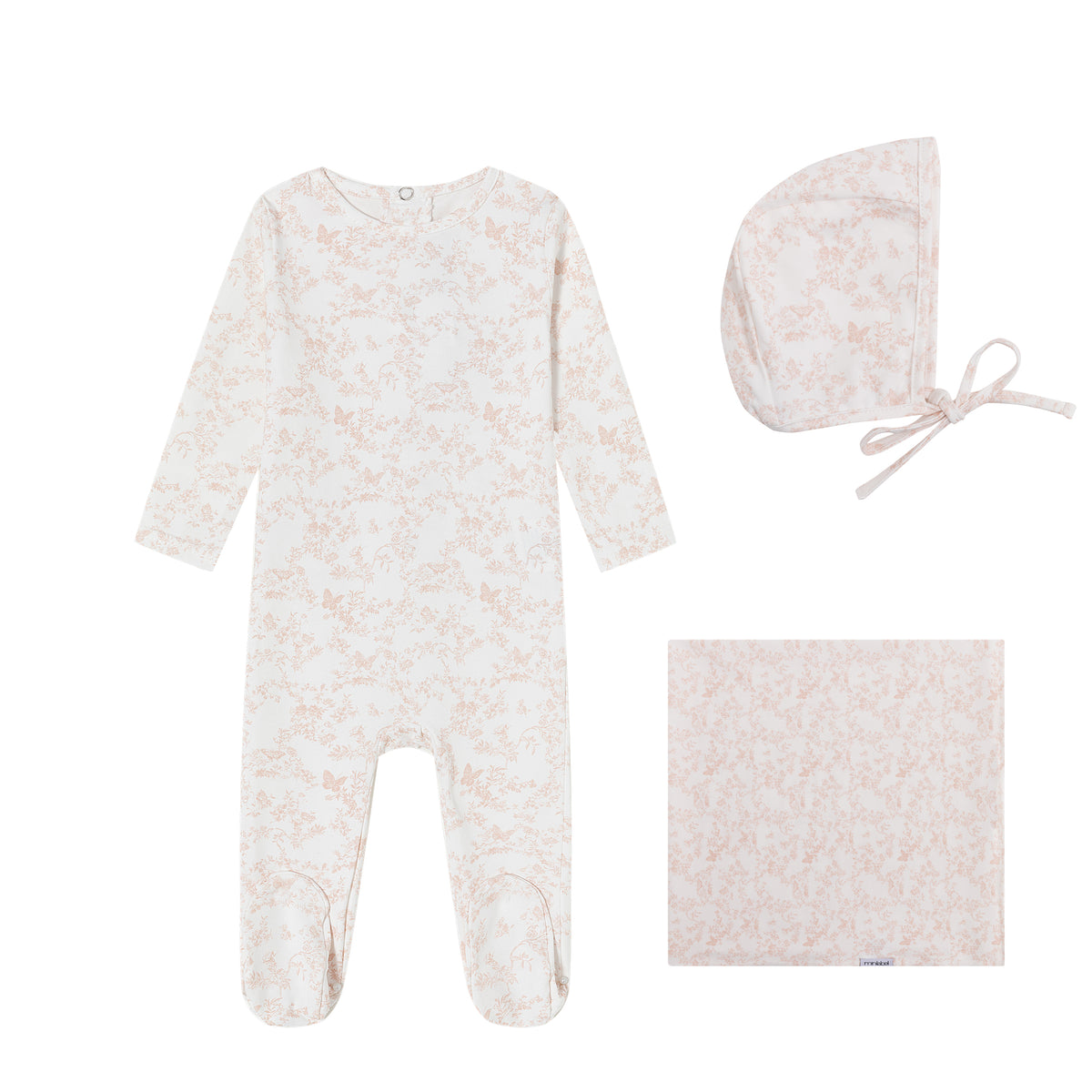 Pink Toile Butterfly Set - Girls