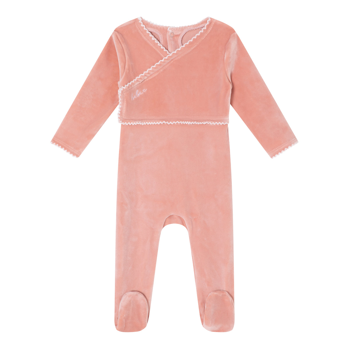 Pink Classic Velour Footie - Girls