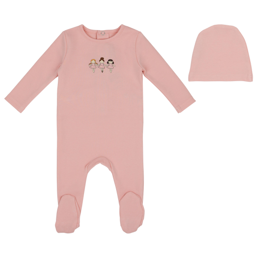 Mini Dancing Dolls Footie and Hat - Pink