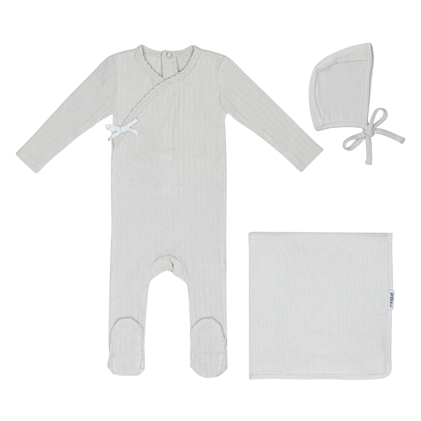 Sea Blue Circle Wrapover Pointelle Set-Boys