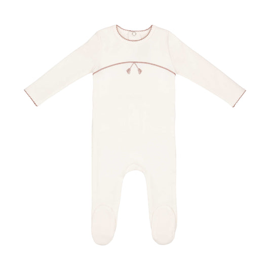 Mini Embroidered Tassle Onesie- Light Pink