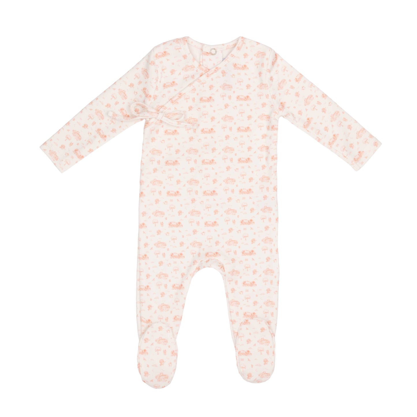 Toile Garden Print Footie-Girls