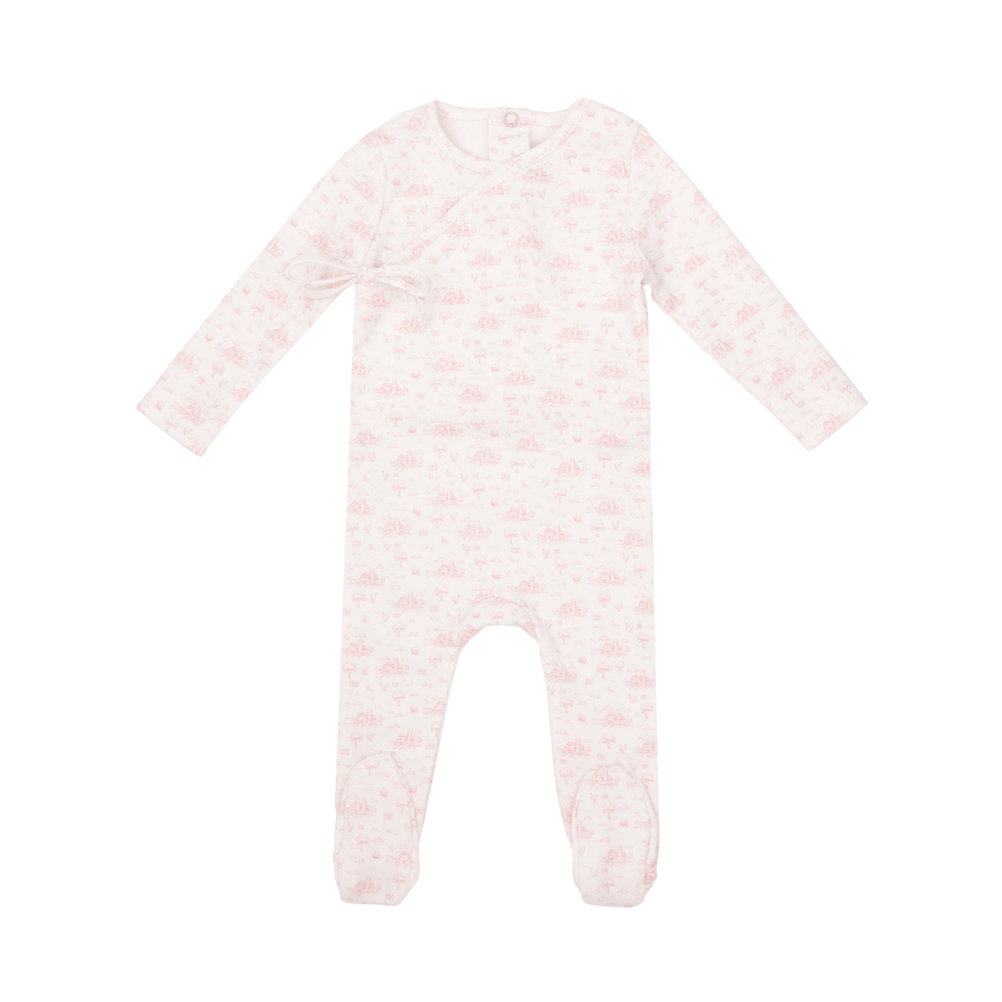 Farmhouse Print Footie - Pink