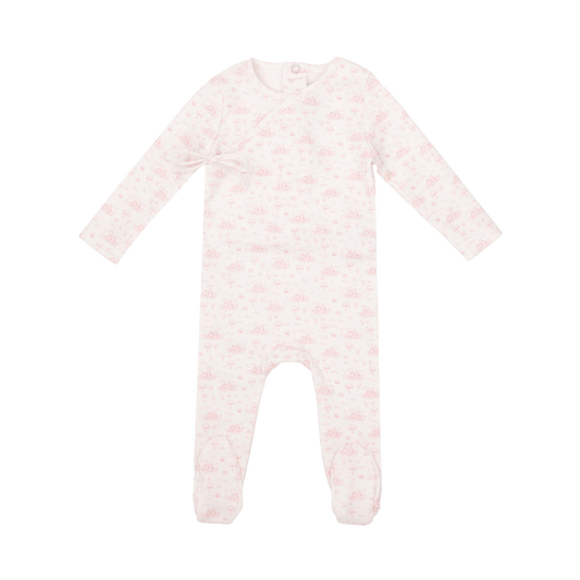 Farmhouse Print Footie - Pink