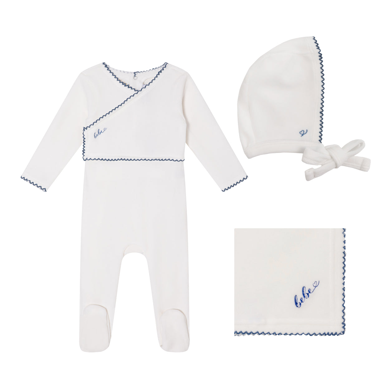 White Classic Velour Gift Set - Boys