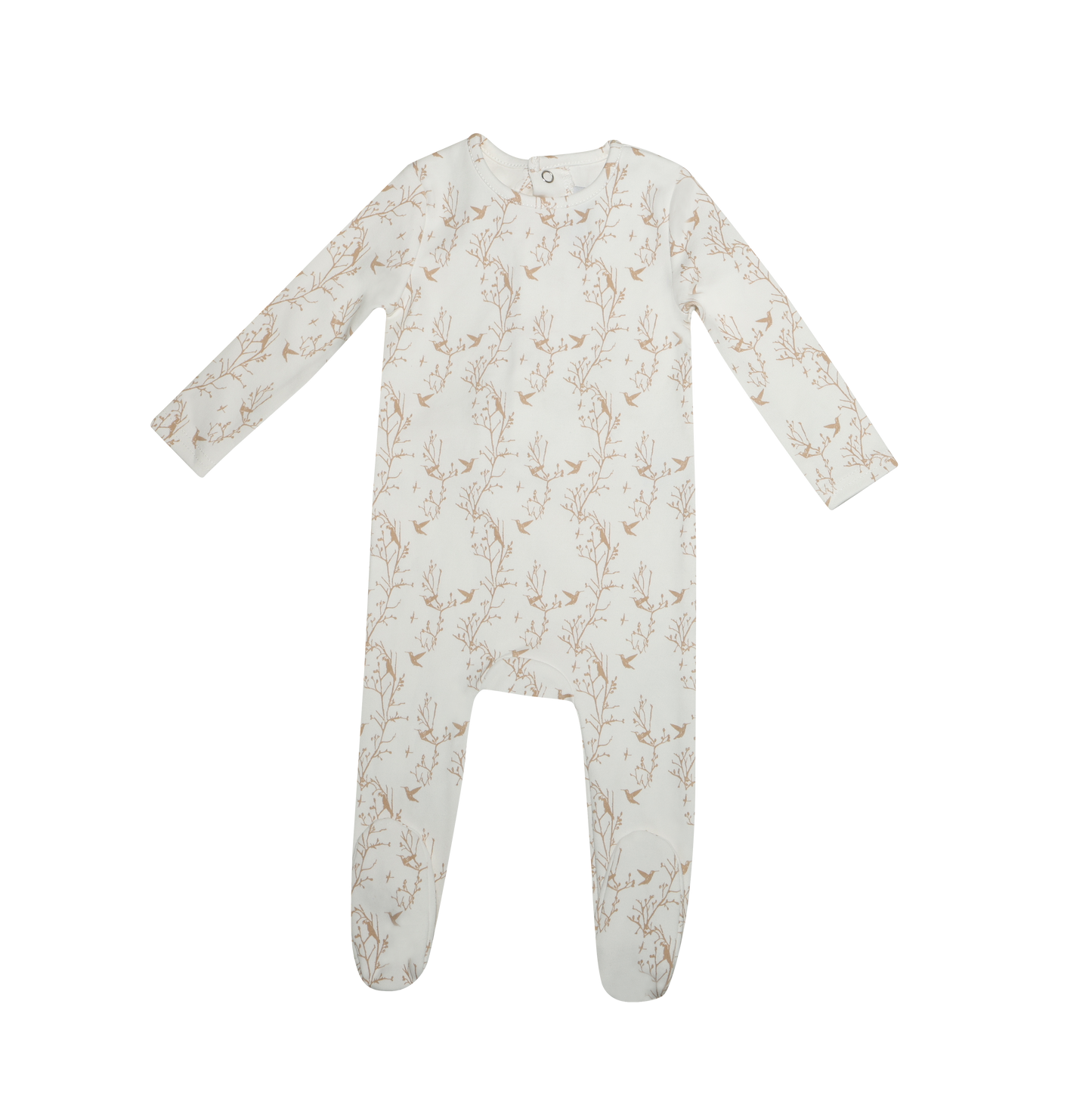 Printed Bird Footie - Biege