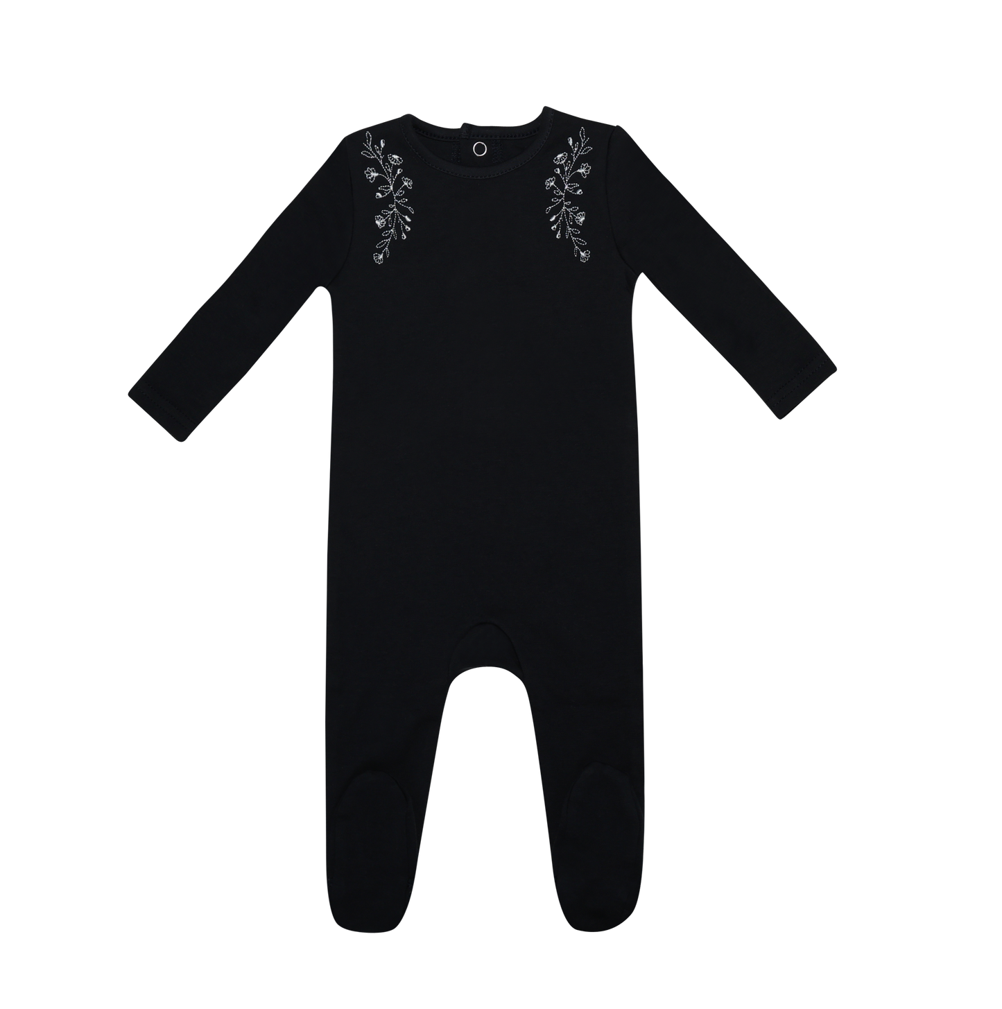 Floral Wreath Footie - Navy