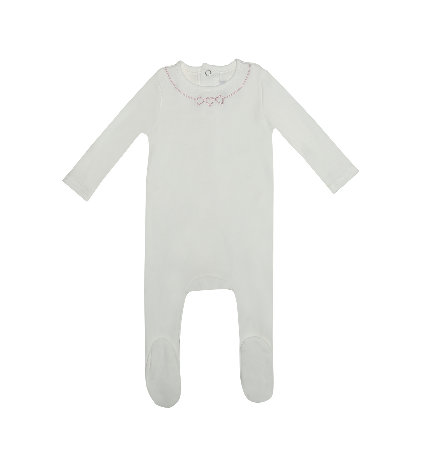 Mini Embroidered Heart Footie
