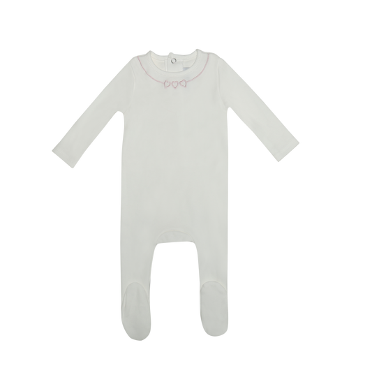 Mini Embroidered Heart Footie