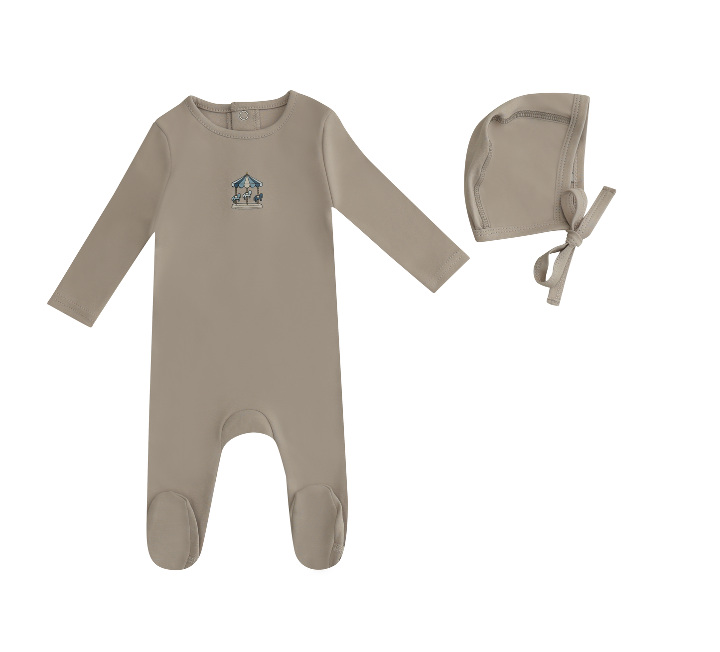 Mini Merry Footie and Hat - Tan