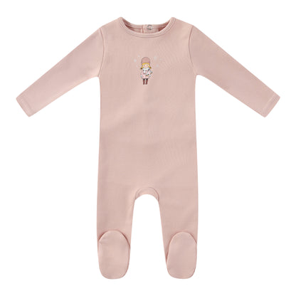 Pink Vintage Skater Footie - Girls