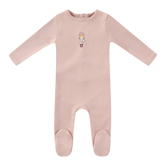 Pink Vintage Skater Footie - Girls