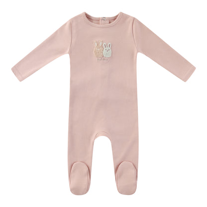 Pink Sherpa Bunny Footie - Girls
