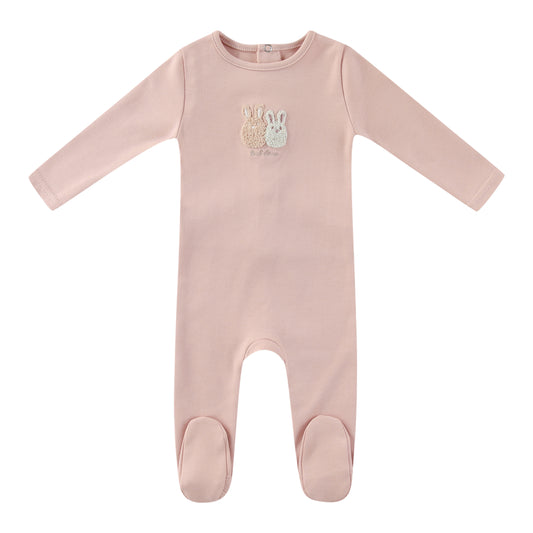 Pink Sherpa Bunny Footie - Girls