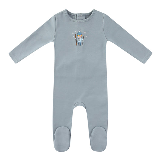 Blue Vintage Skier Footie - Boys