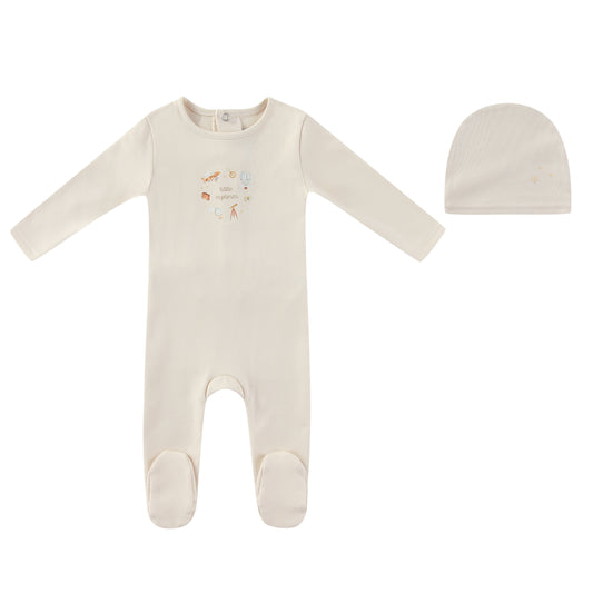 Ivory Little Explorer Footie and Hat- Boys