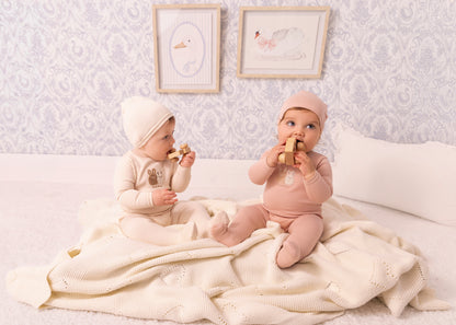 Pink Sherpa Bunny Footie - Girls