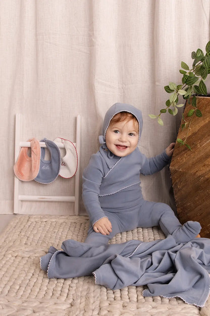 Blue Classic Velour Footie - Boys