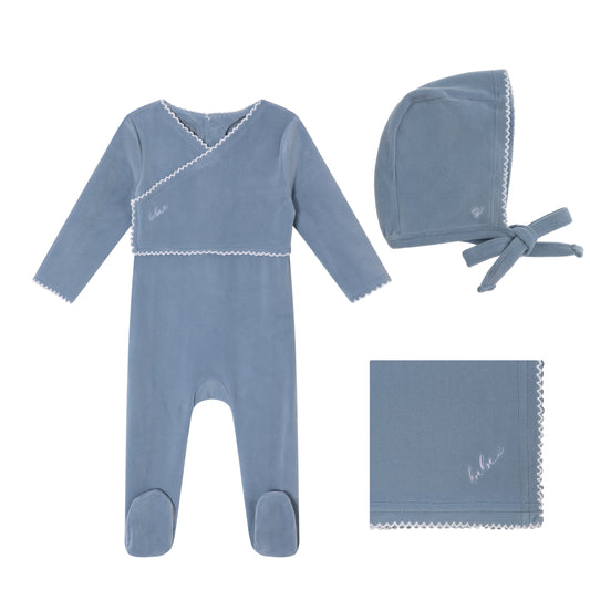 Blue Classic Velour Set - Boys