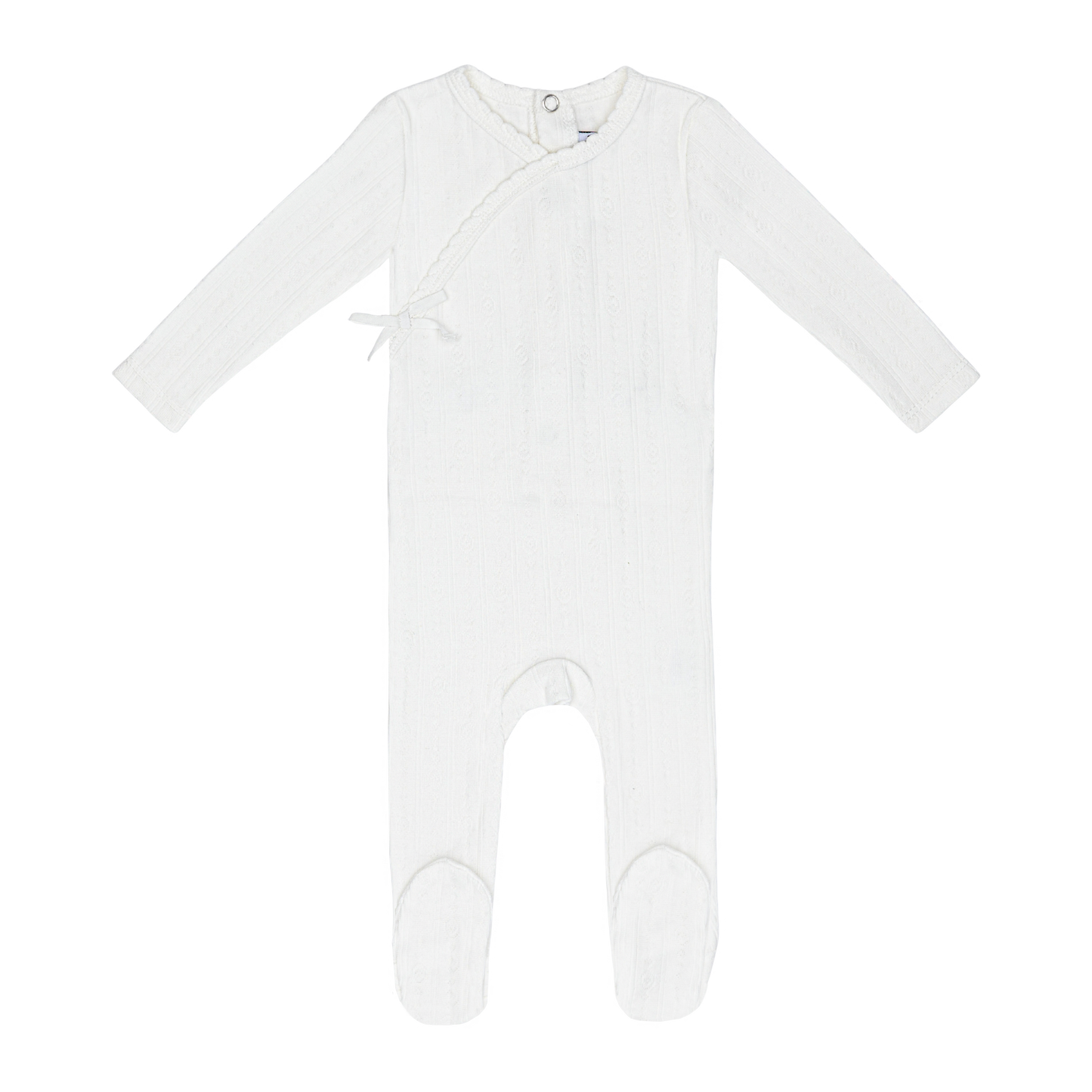 Ivory Circle Wrapover Pointelle Footie-Boys