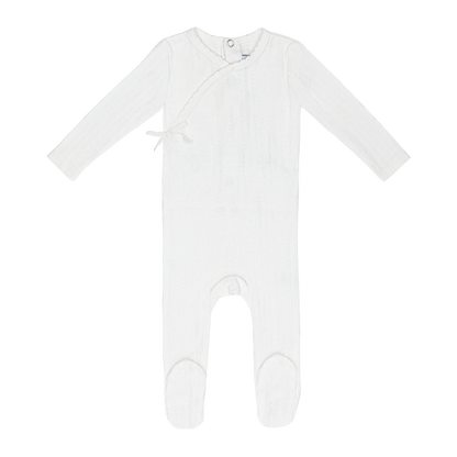 Ivory Circle Wrapover Pointelle Footie-Boys