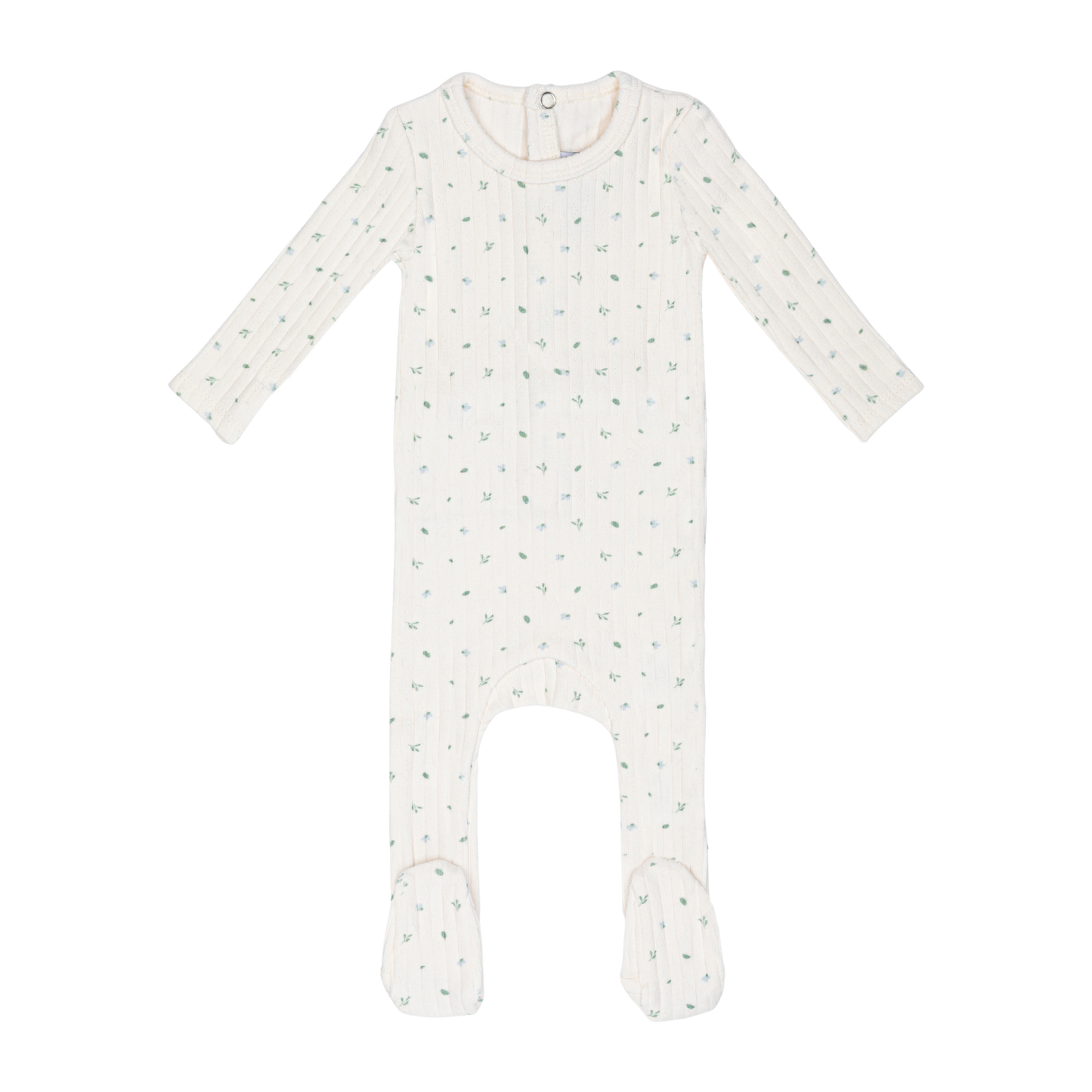 Ivory Petal Pointelle Floral Footie-Boys