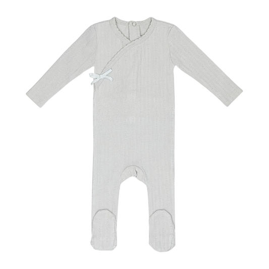 Sea Blue Circle Wrapover Pointelle Footie-Boys