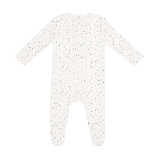White Bird Over Print Footie-Boys