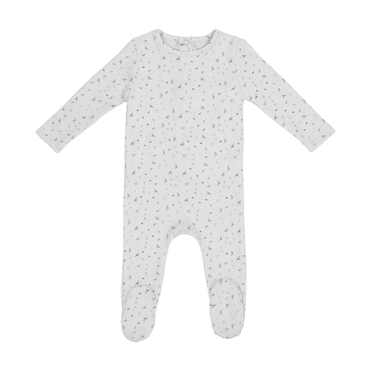 Blue Bird Over Print Footie-Boys