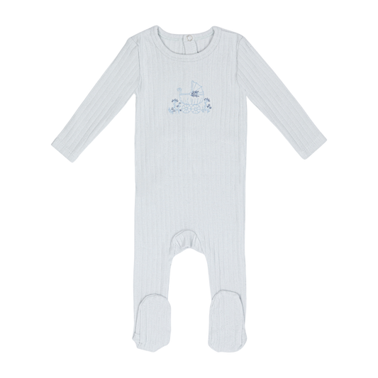 Embroidered Carriage Footie-Boys