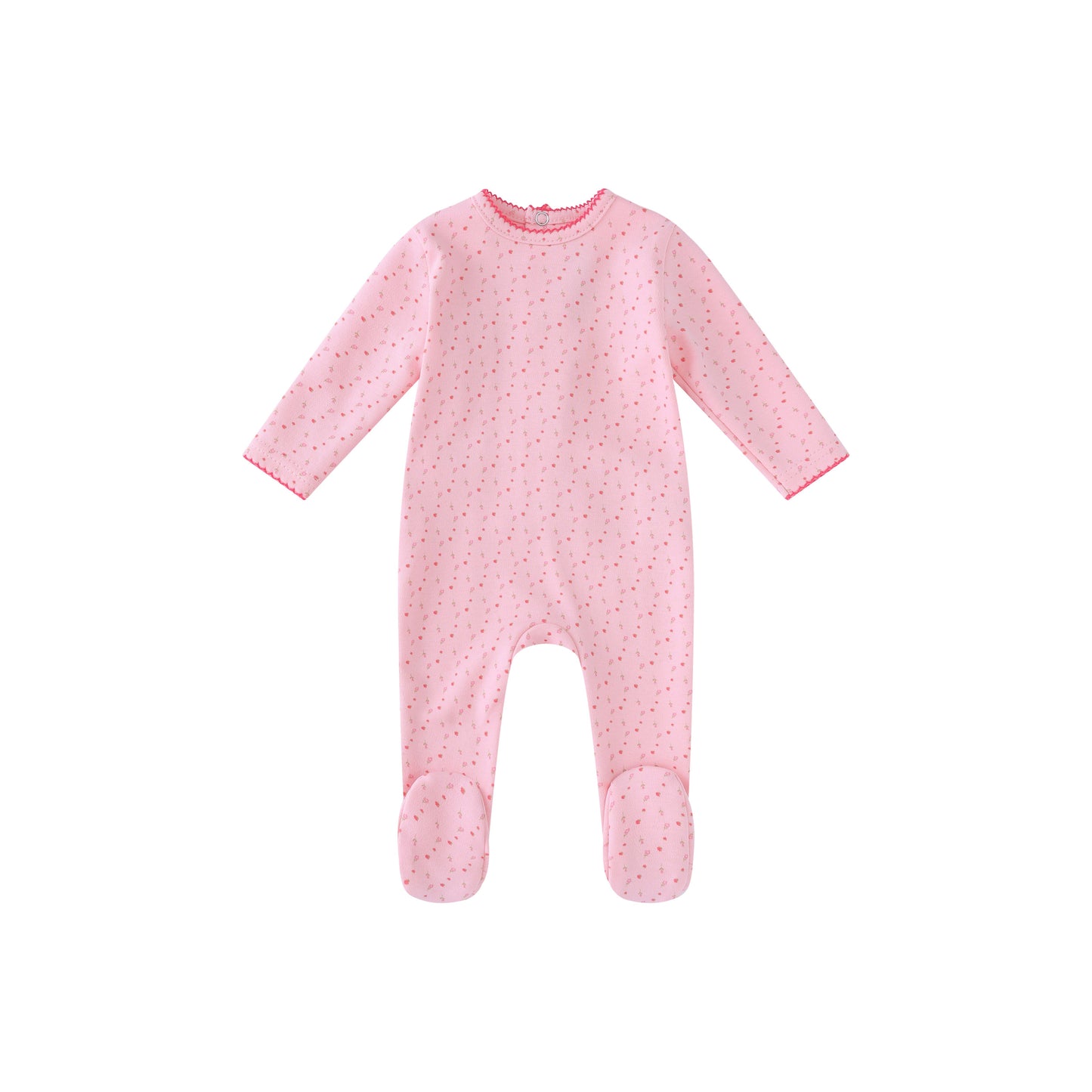 Pink Bright Floral Print Footie-Girls