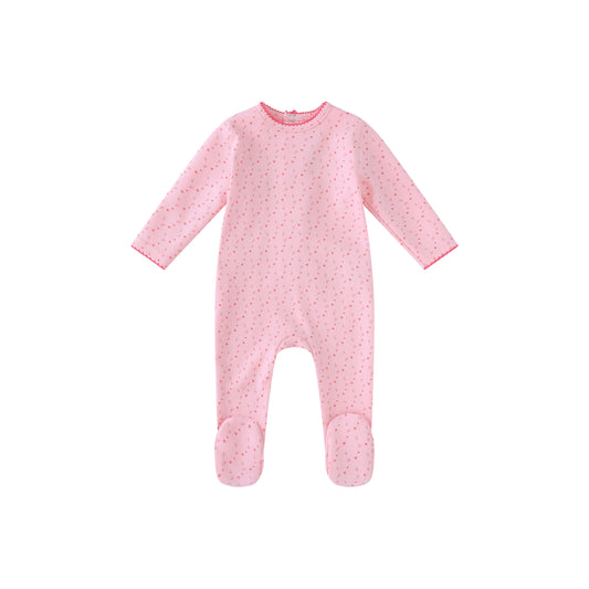Pink Bright Floral Print Footie-Girls