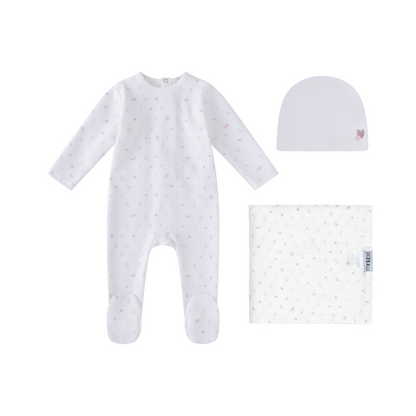 White Butterfly All Over Print Set -Girls