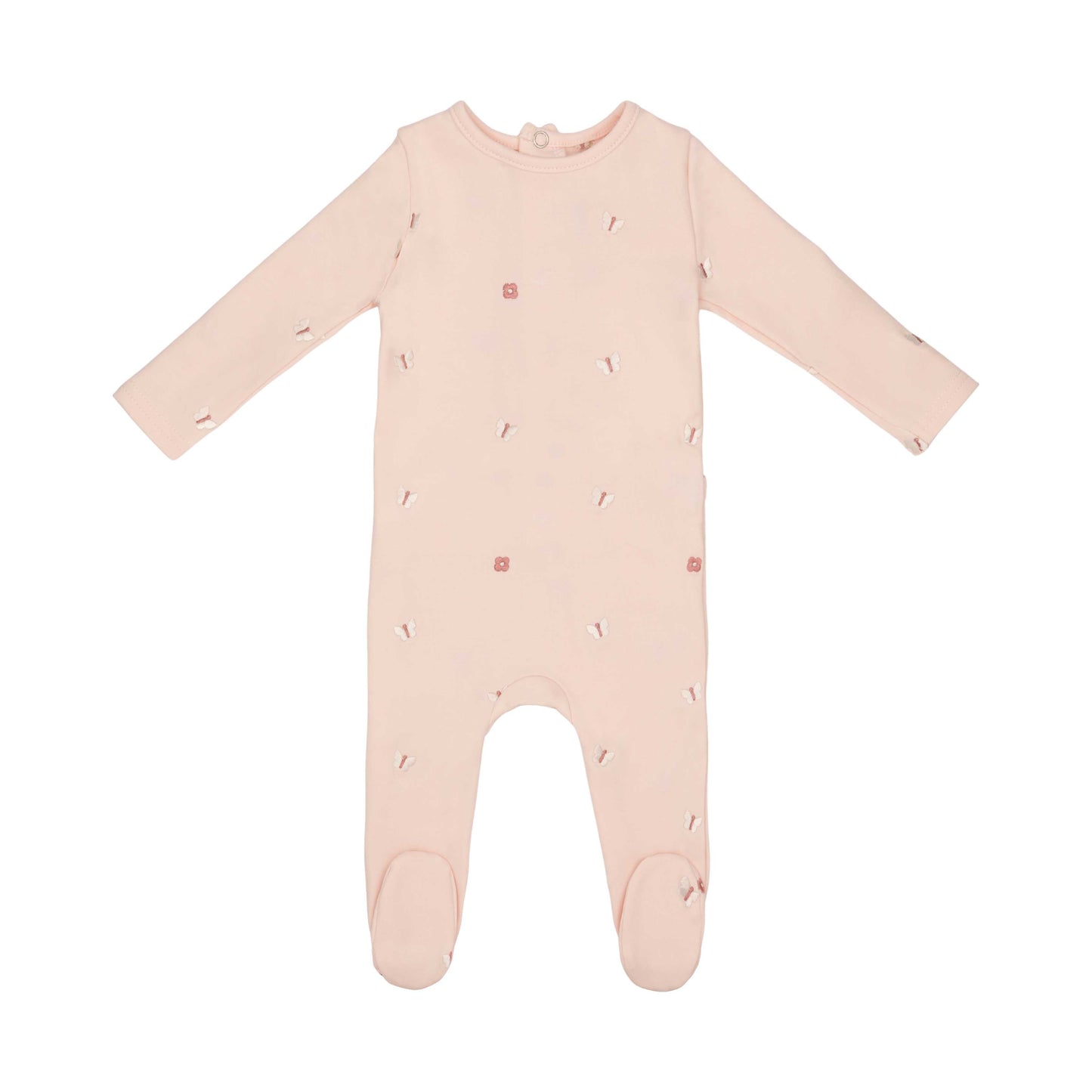 Girls Mini Embroidered Butterfly Footie