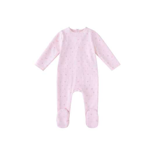 Pink Butterfly All Over Print Footie-Girls