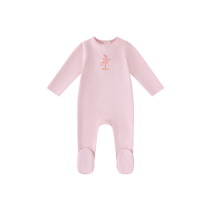 Pink Water Print Carousel Footie- Girls