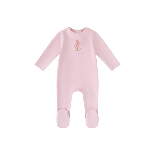 Pink Water Print Carousel Footie- Girls