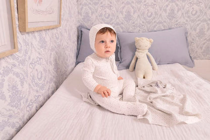 White Geometrical Printed Footie - Boys
