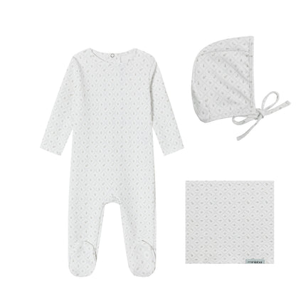 White Geometrical Printed Set - Boys