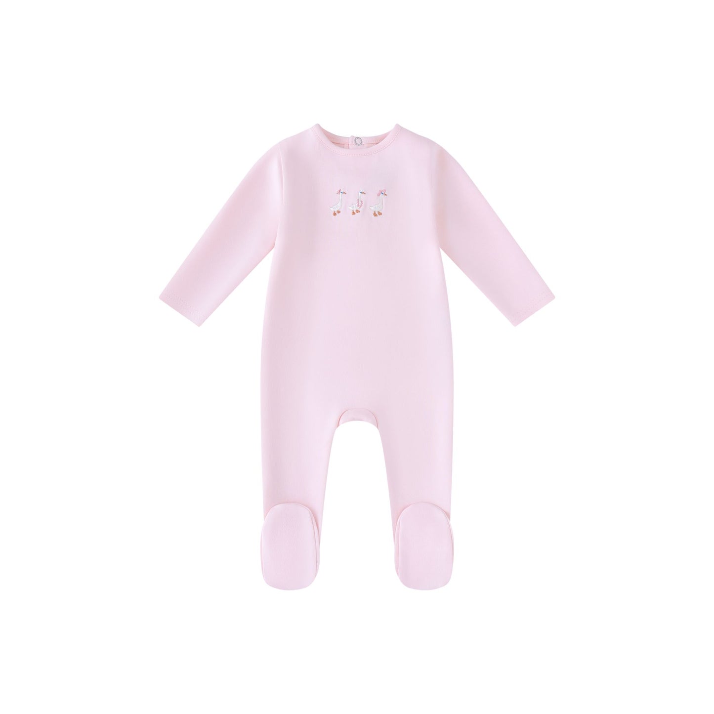 Embroidered Ducks Footie-Girls