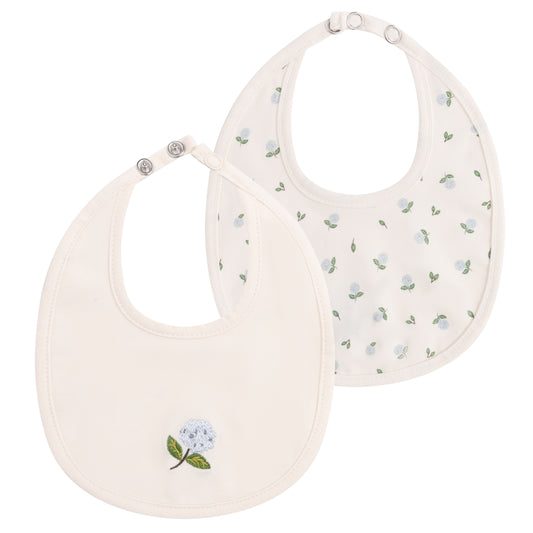 Cream Hydrangea Printed Kimono Bib - Boys