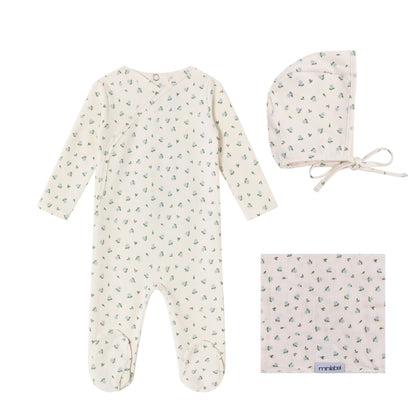 Cream Hydrangea Printed Kimono Set - Boys