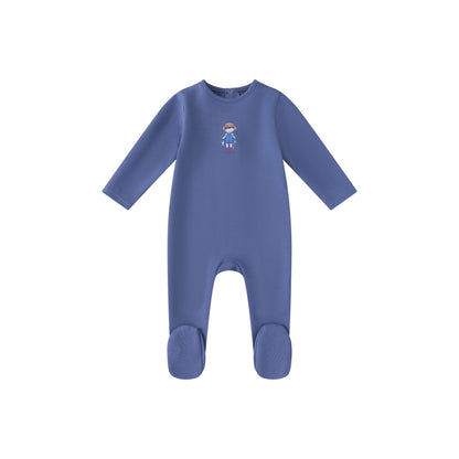 Denim Blue Fisherman Footie- Boys