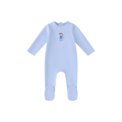 Light Blue Fisherman Footie- Boys